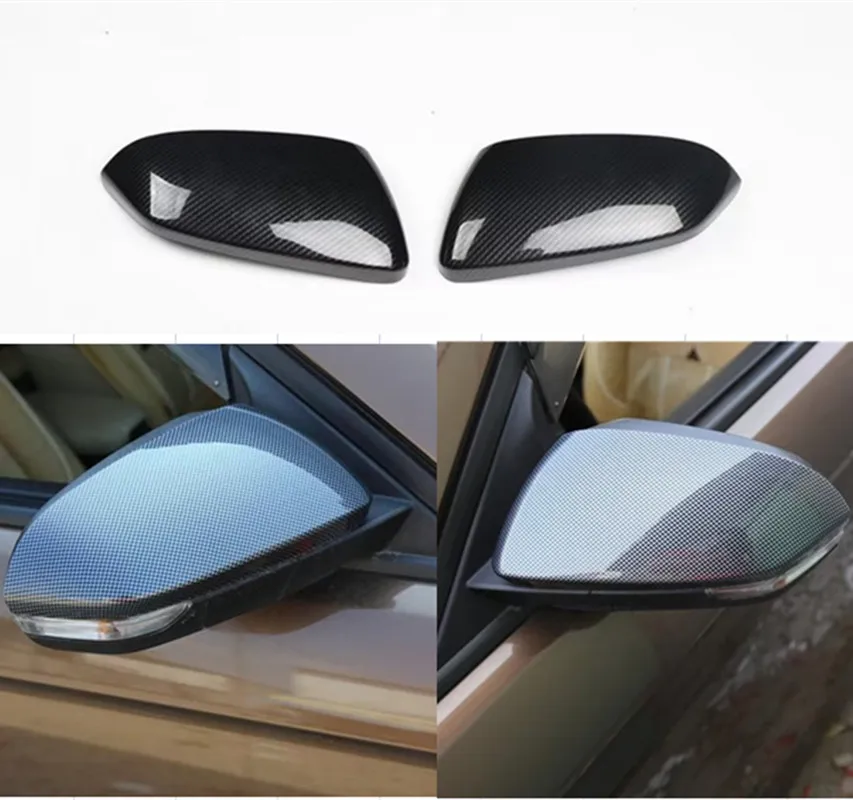 2Pcs  Fit For Ford ESCORT 2015-2017 Car Side Rearview Mirror Cover Trim Car Styling Sticker