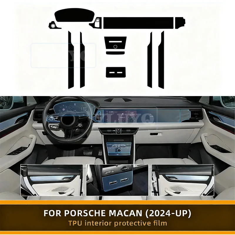 

Anti-Scratch Sticker for PORSCHE Macan EV 2024 2025 Gearbox Panel Navigation Screen Automotive Interior TPU Protective Film