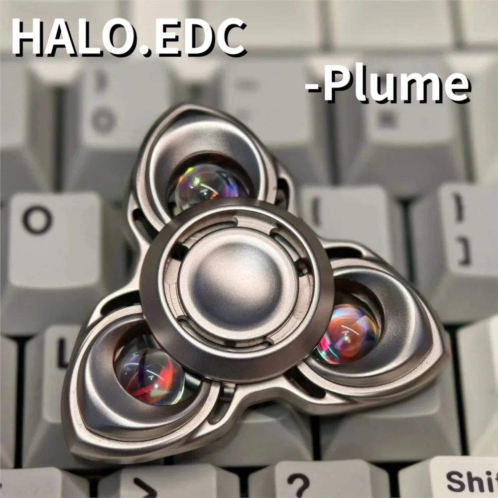 HALO.EDC Plume Fidget Spinner Disegni originali Fidget Toys per adulti Gadget per alleviare l'ansia Fidget Spinner a tre pale