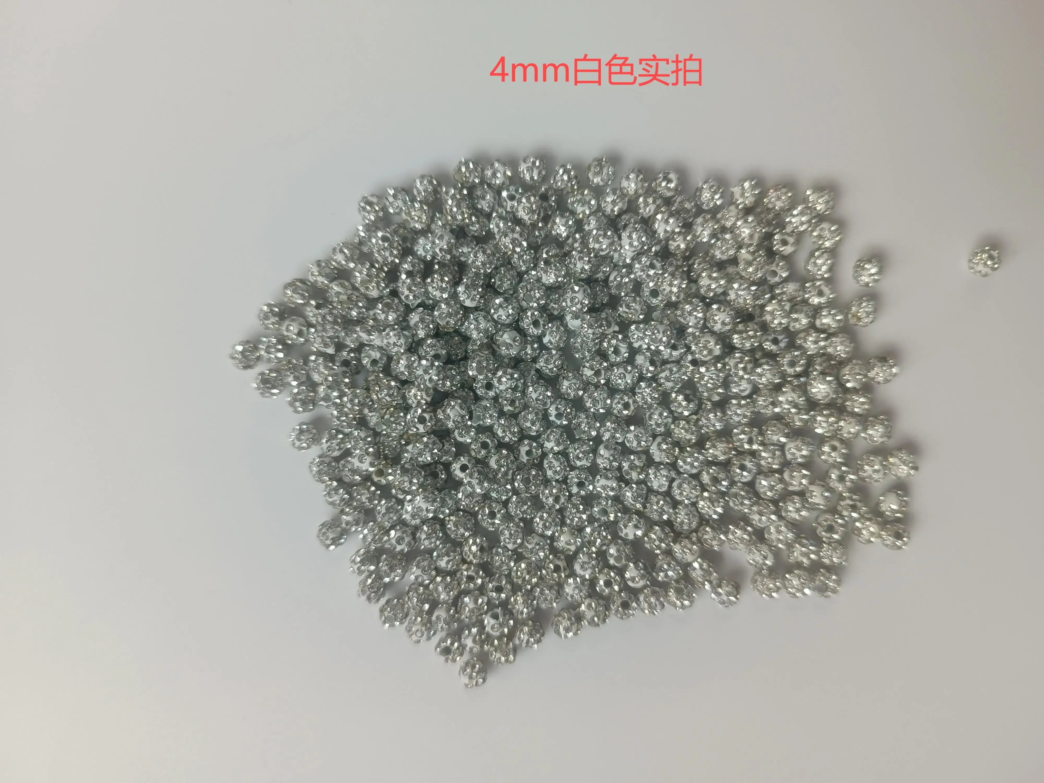 50pcs 4 6 8 10 12mm white Rhinestone Ball Beads Clay Paved Crystal Disco Spacer Beads For DIY Jewelry Making Necklace gh4s g2