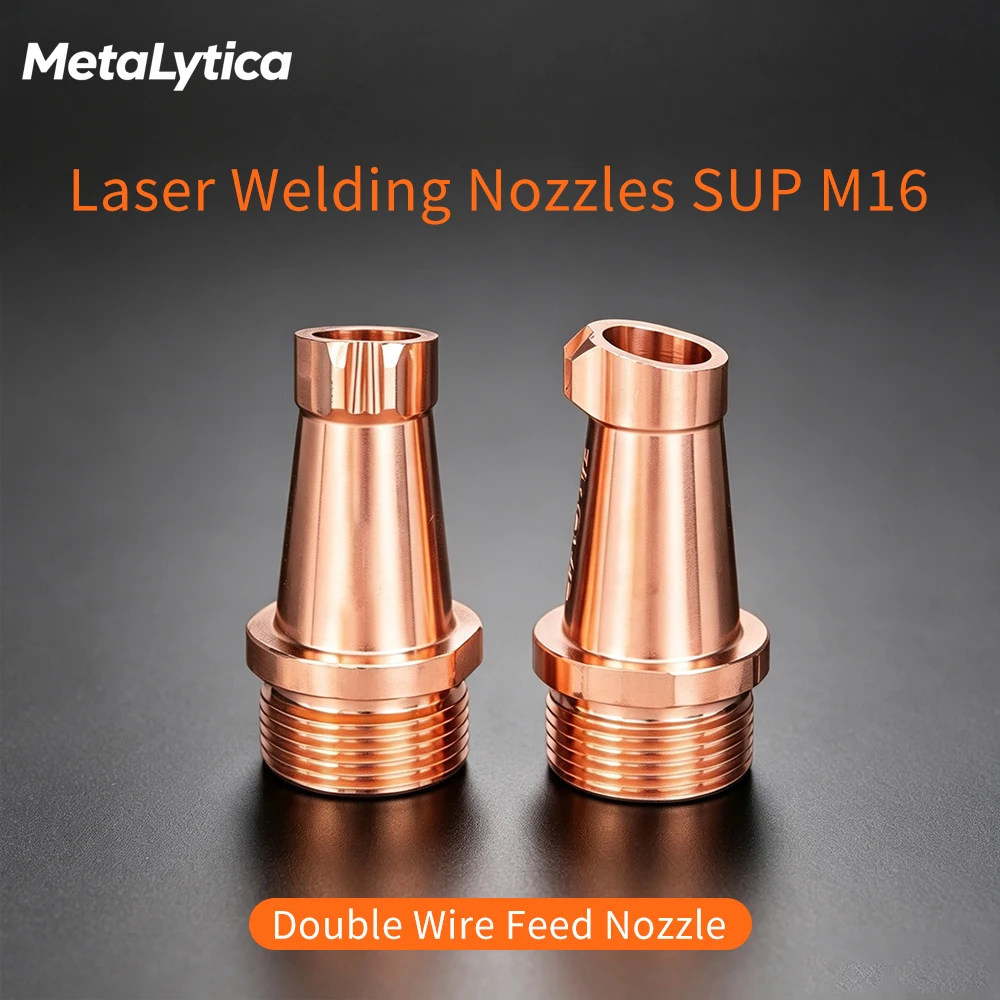Laser Welding Nozzles SUP M16 Double Wire Feed Nozzle 1.2mm 1.6mm 2.0mm for Dual Welding Wire Handheld Welding Head