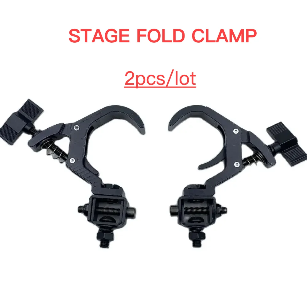 2pcs Stage Fold Clamp Mobile DJ Light Hook Aluminum Truss Mounting Clamps Fast Folding Clamps For LED Moving Head Smoke Machines