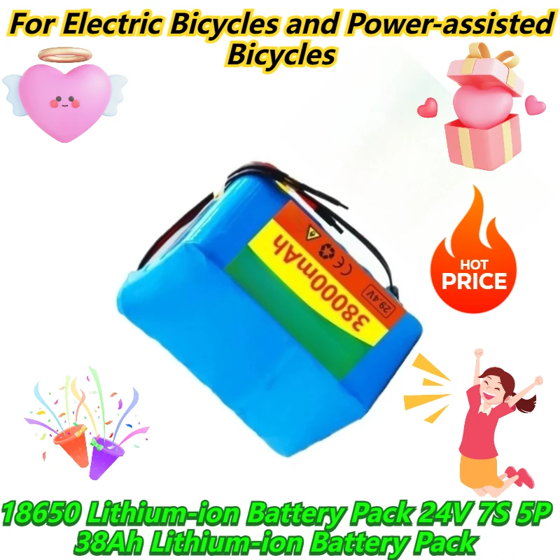

18650 Lithium-ion Battery Pack 24V 7S 5P 38Ah Lithium-ion Battery Pack For Electric Bicycles and Power-assisted Bicycles