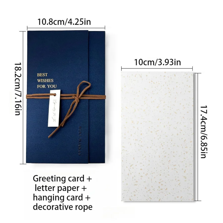 مجموعة واحدة من بطاقات المعايدة المغلف باللون الأسود والأحمر والأزرق + ورق رسائل للحفلات وبطاقة شكر ودعوات بطاقة أطيب التمنيات وبطاقة عيد الميلاد #5