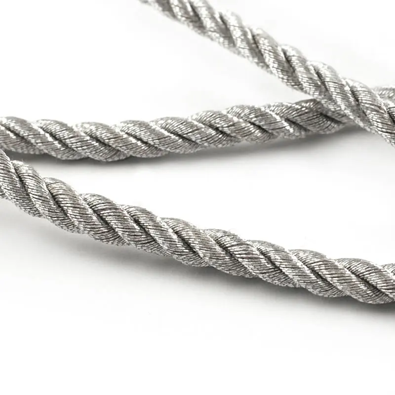 (30125)10 Meters 5mm Satin Polyester Cords Three strands of Rope Silk thread Rope Diy Jewelry Findings Accessories