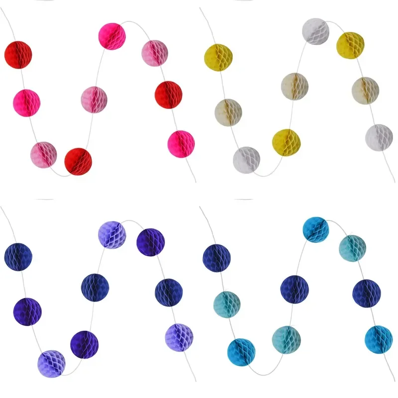 for  Honeycomb Ball Wreath Party Holiday Ornaments Wall Table Birthday Decorations Holiday Paper Crafts