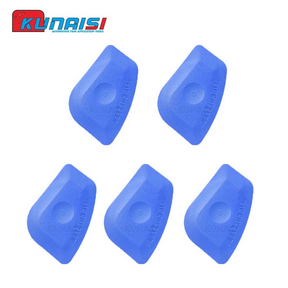5PCS Vinyl Car Wrap Auto Foil Corner Trim Window Tint Installation Tools Soft Blue Squeegee Hard Pink KUNAISI Scraper