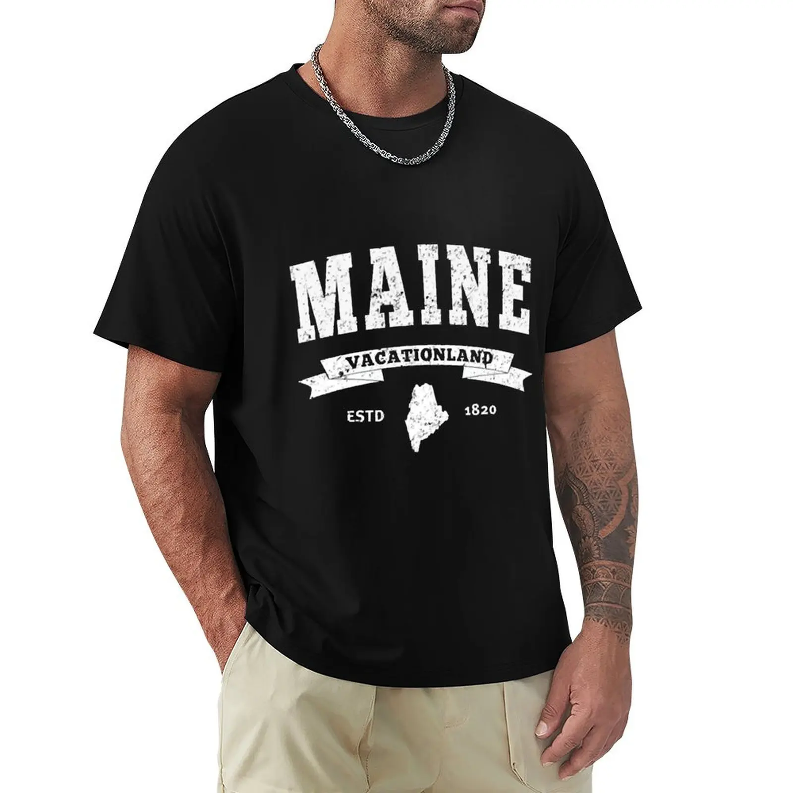 

Maine Vintage Maine Retro Me Gift Tee T-Shirt vintage anime shirt anime figures football t shirt baggy shirts clothes for men