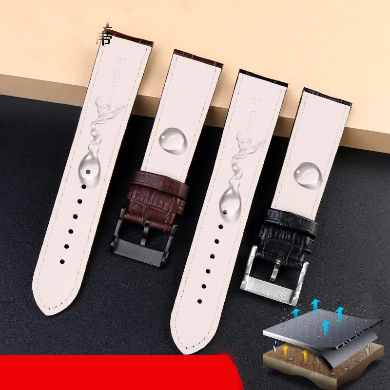 Cowhide Watch Band For Hamilton Jazzmaster H32705551 H32625555 H32705521 Strap 20mm 22mm Universal Waterproof