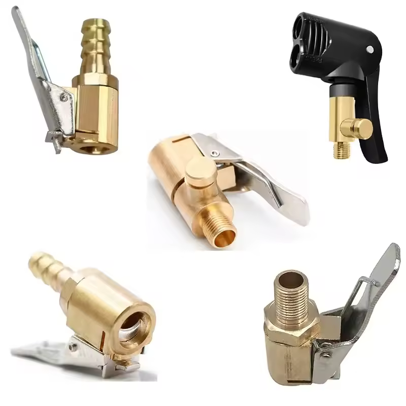 Bomba de aire para neumáticos de coche y camión, mandril, válvula de neumático, compresor de aire de 220V, válvula de bomba inflable, abrazadera, boquilla de conector, herramienta de desinflado de 8MM