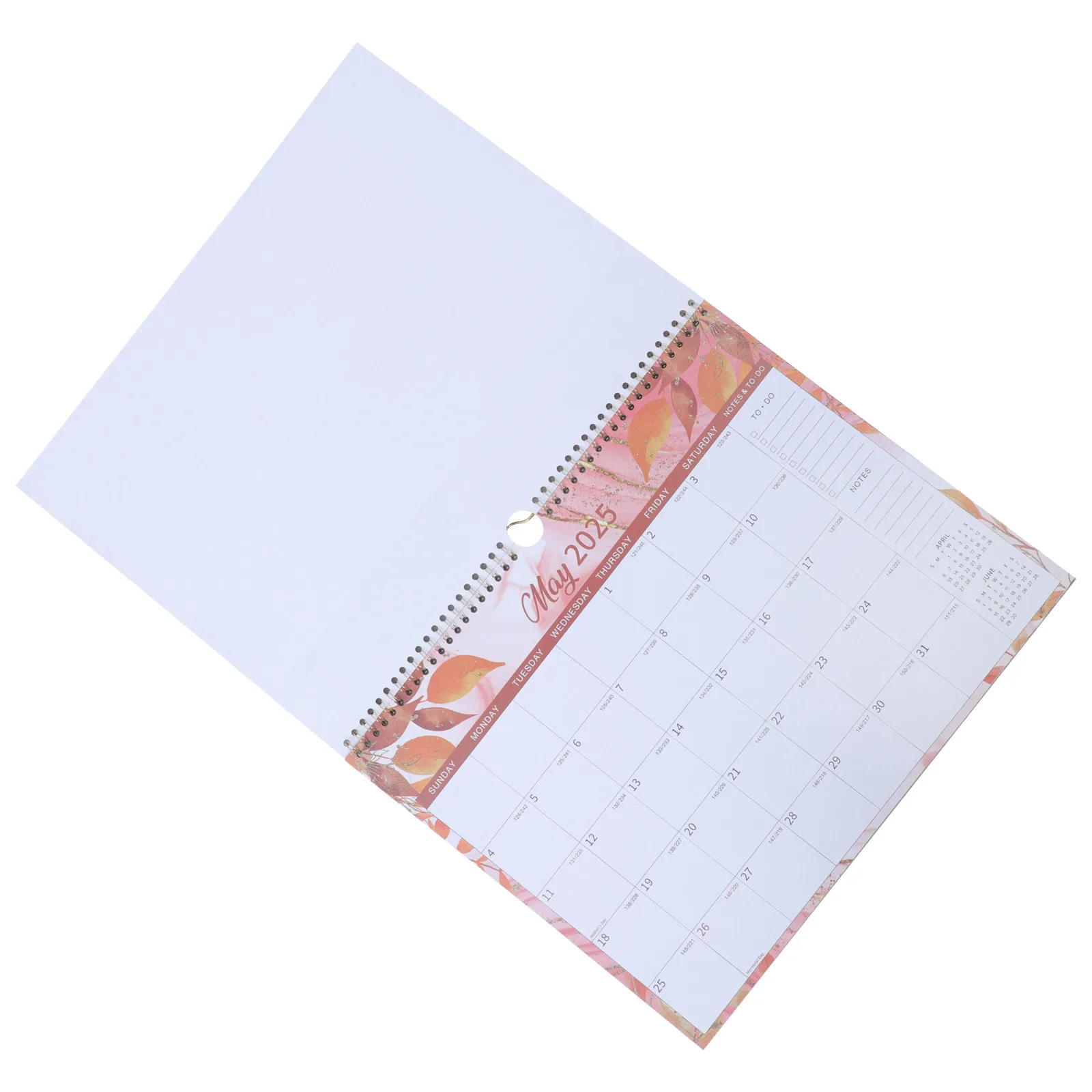 

Creative Floral Spiral Bound Wall Calendar Large Size Office Desk Calendar with Daily Memo and Event Tracking for Family School