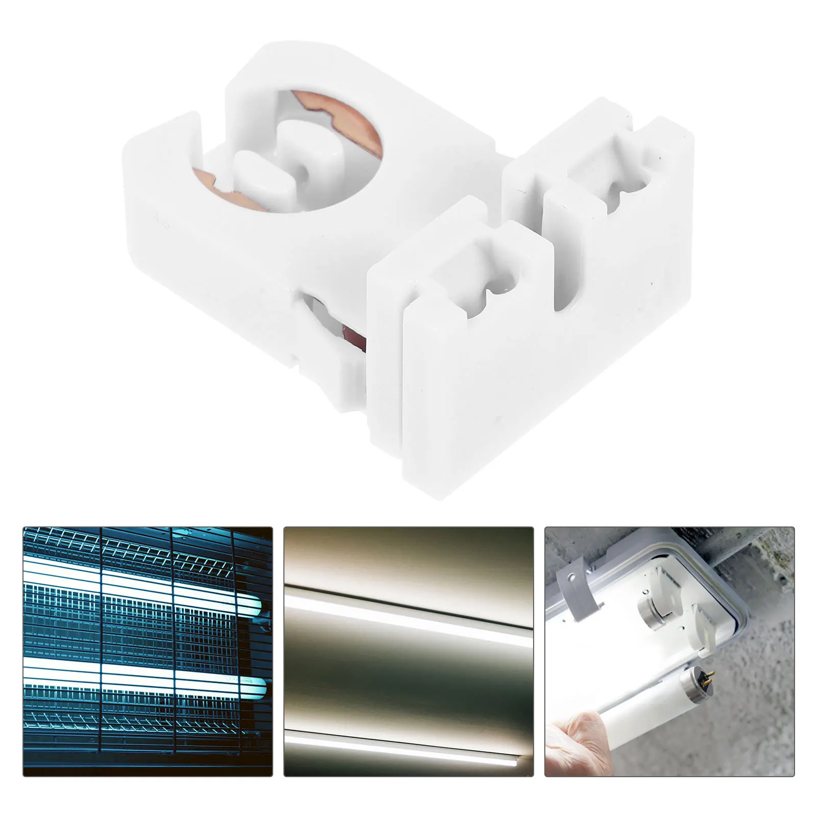 

30pcs Plug Play Lamp Holder Bracket T12 Fluorescent Light Socket Durable Pc Material Even Light Distribution For Lighting