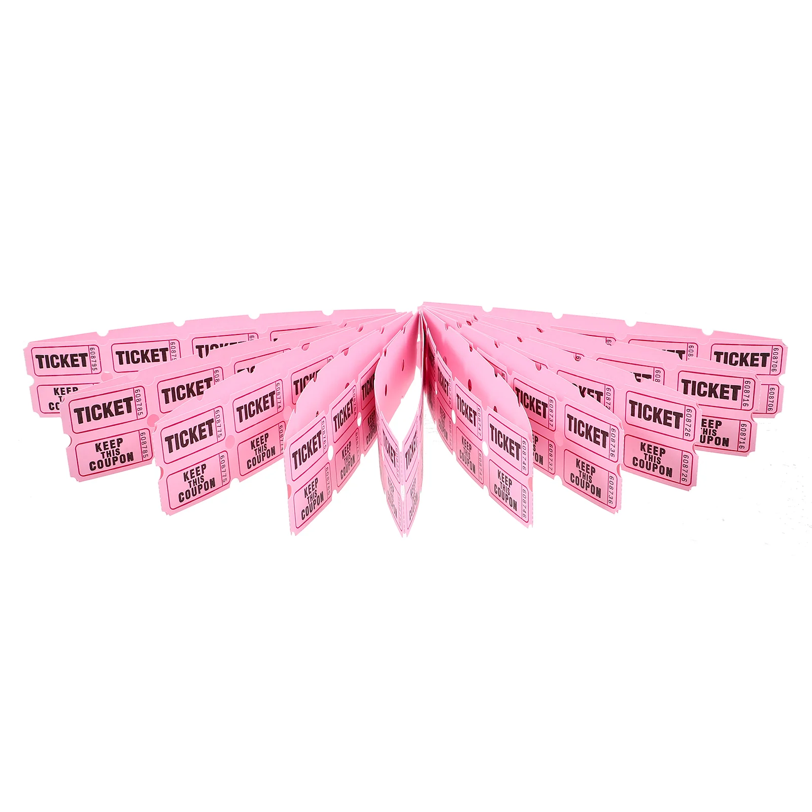 100 Pcs Carnival Tickets Lottery Draw Universal Raffle Party Supply Paper Pink Entrance Individual