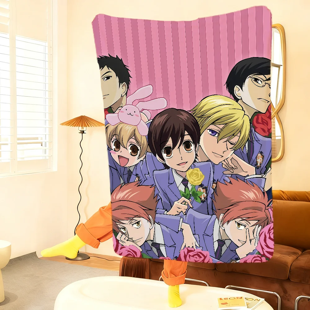 O-Ou-Ran Classics Anime H-High S-School Blanket Throw Super Cosy Plush Living Room Sofa Couch Childish Birthday Gifts