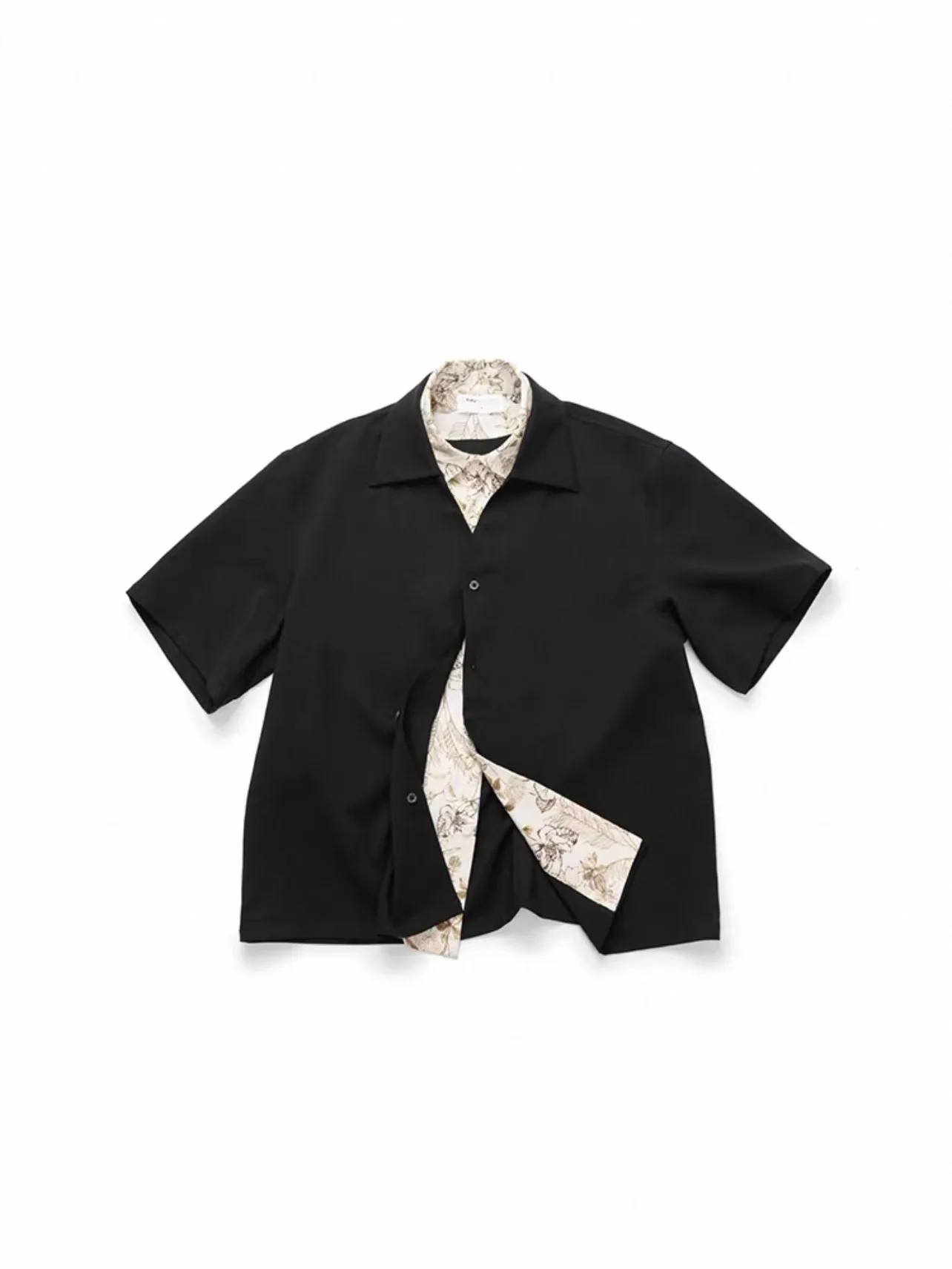 

Мужской льняной воротник с цветочным принтом Bla ort Sve Ele Cleanfit, летний стиль, повседневный, свободный крой, на одной пуговице