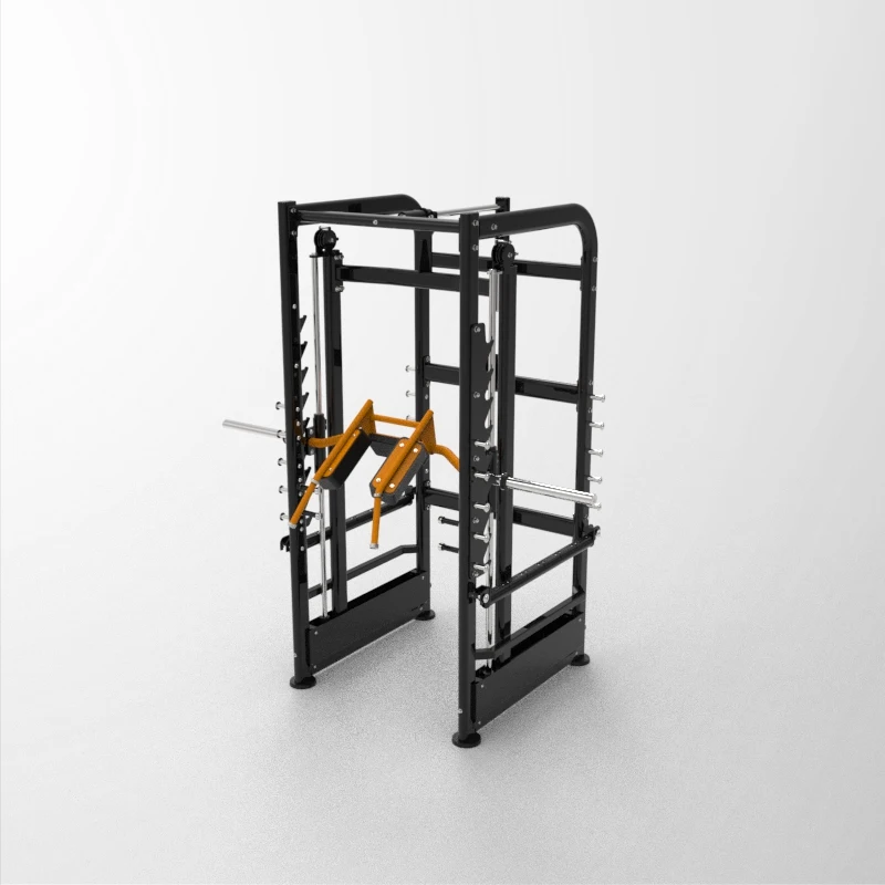 Highly Favored Multifunction 3D Smith Squat Machine Cable Crossover Trainer Power Rack Squat Rack with Weight Stacks and Cables