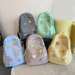 Mochila leve para laptop com bolsa escolar estrela nylon para uso diário compras