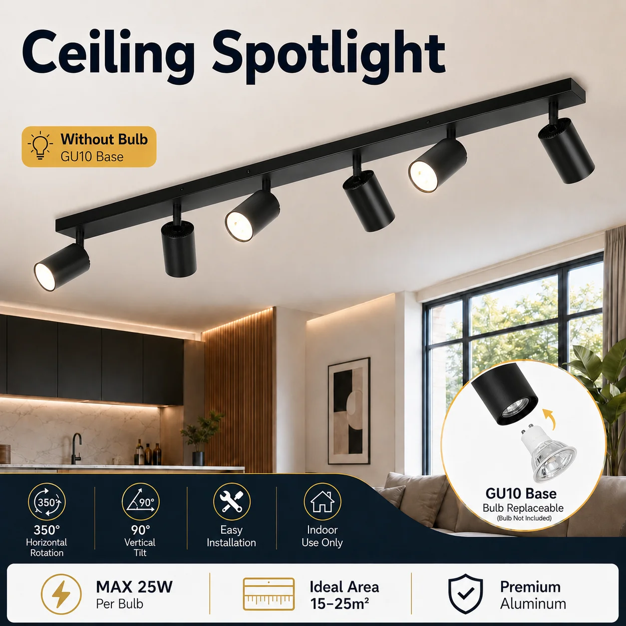 GU10 Ceiling Spotlights Replaceable Bulb 110V 220V Led Spot Ceiling Lighting Indoor for Clothing Shop Living Room Celing Lamp
