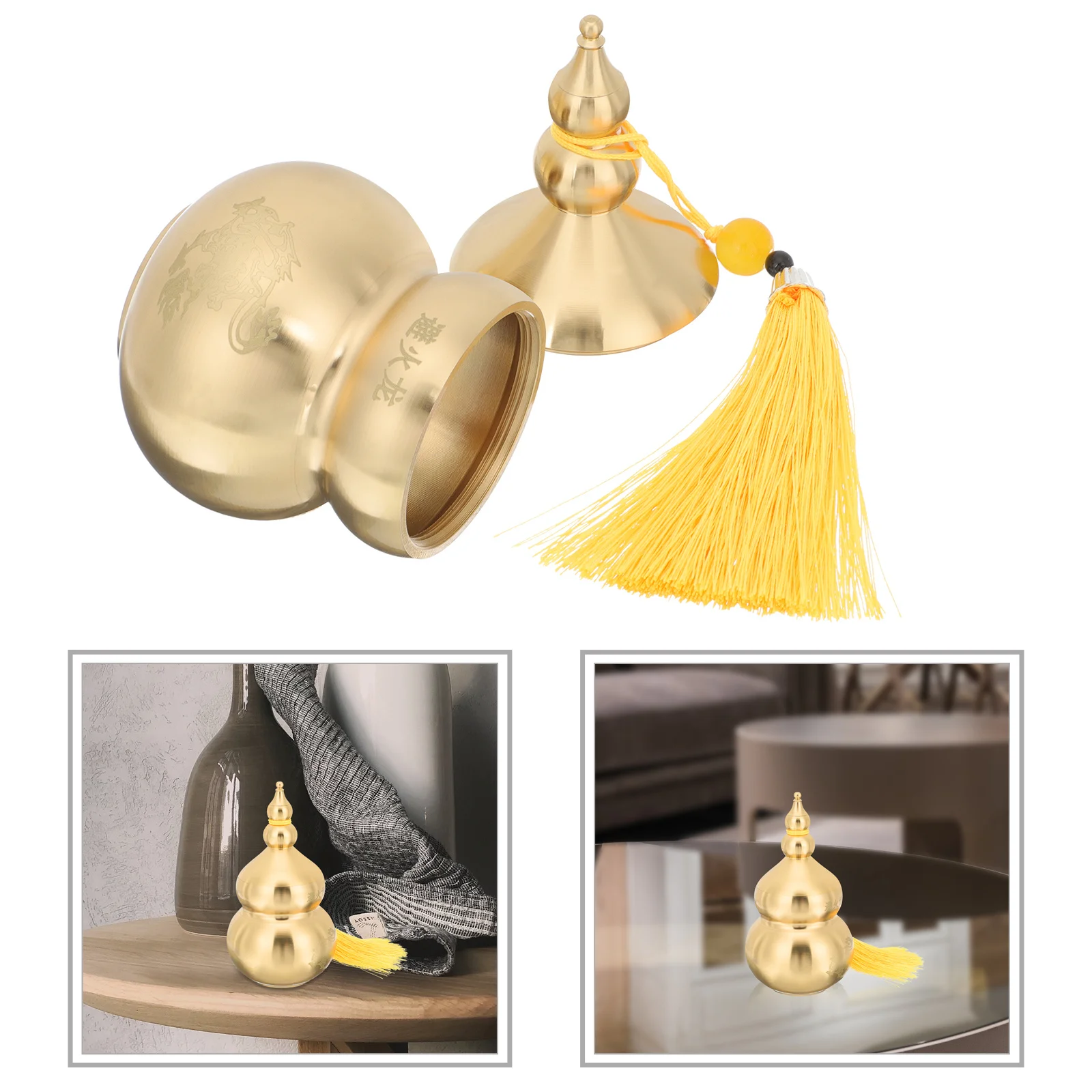 

Brass Gourd Auspicious Desktop Ornament Elegant Home Decor Longevity Wealth Feng Shui Prosperity Lucky Chinese Gourd Collection