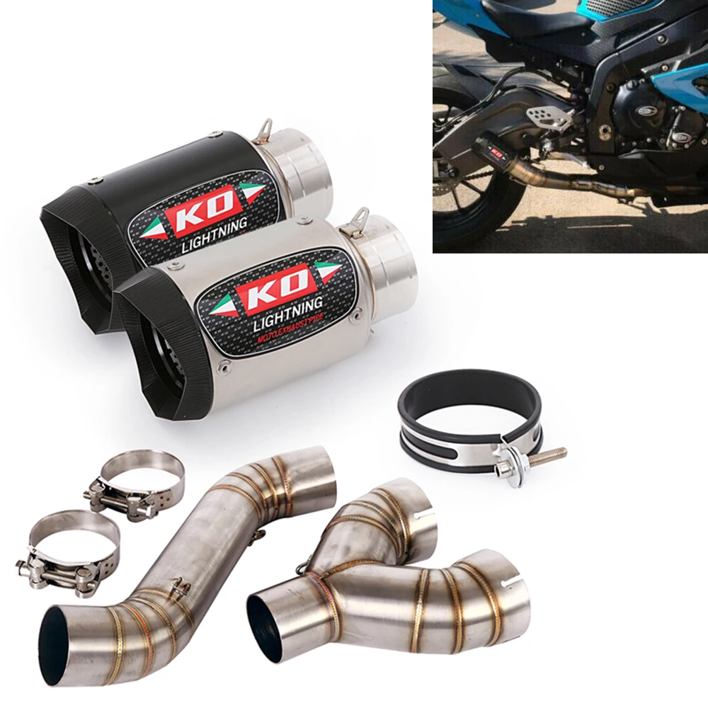 

Mid Pipe For BMW S1000RR 2010-2014 S1000R 10-2016 60mm Motorcycle Exhaust Tip Muffler Connect Tube Stainless Steel Carbon Fiber