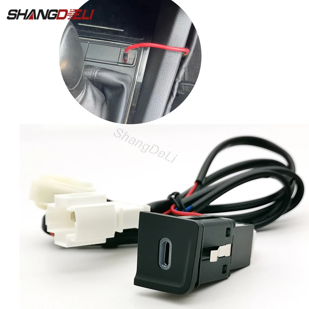 

Modified Car Charging Adapter Socket Type-C PD Charger Socket Interface For VW Sagitar 2015 2016 2017 2018