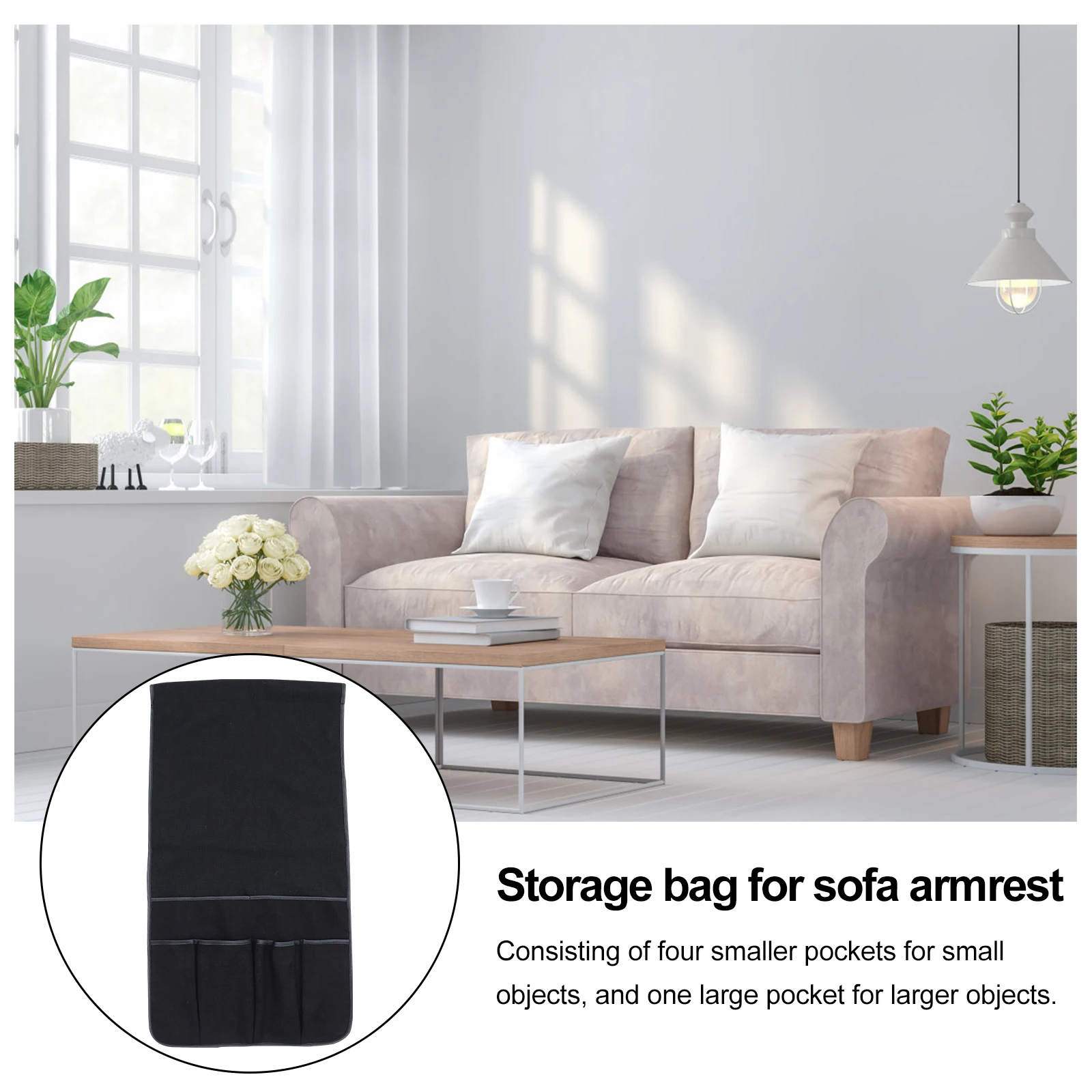 

Sofa Couch Armrest Pocket Organizer Multipurpose Storage Bag Pouch for Tablet Cellphone Books Armrest Pocket