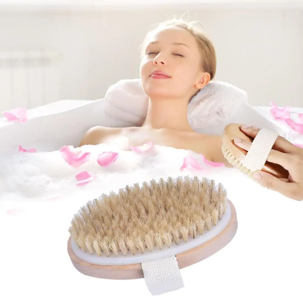 Body Shower Brush Soft Hair Back Massage Bath Brush Bath Brush Exfoliation Spa Bathroom Body J5T1