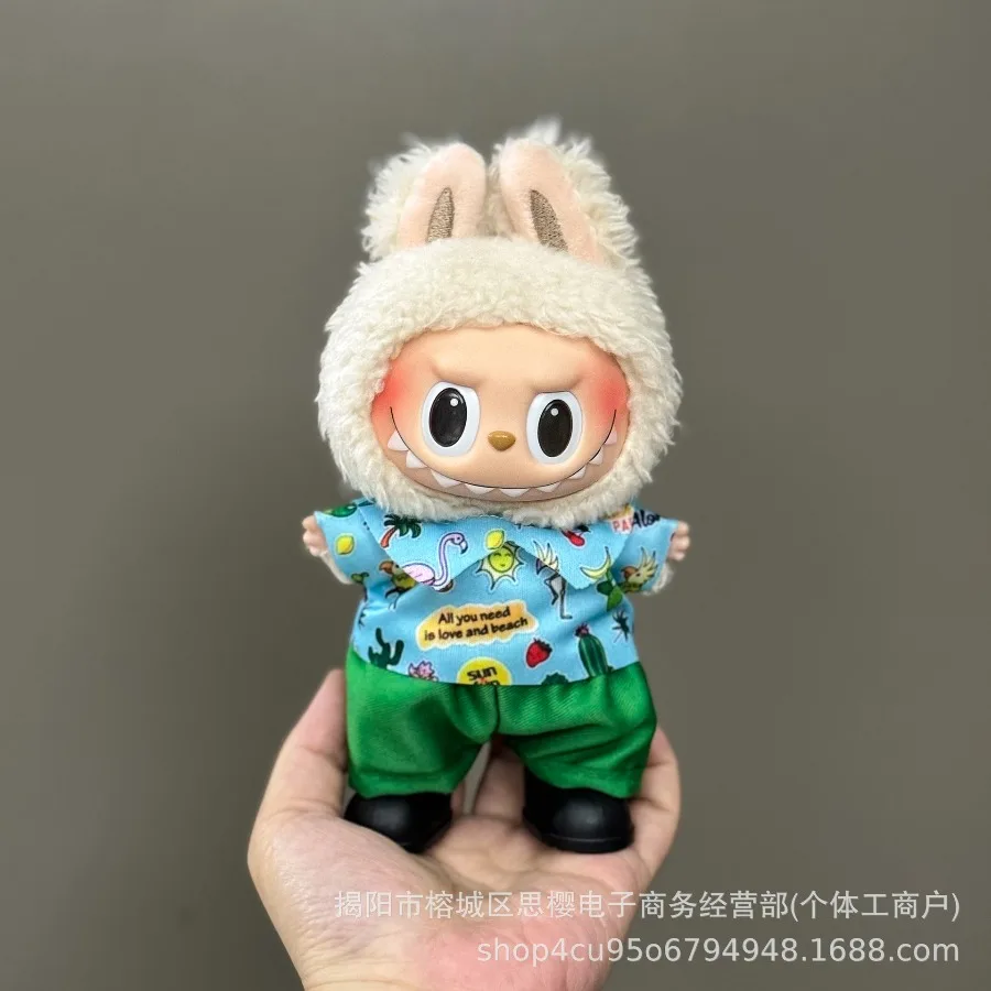 Para vestido de muñeca V1V2 Labu de 17cm, conjunto de falda y pantalones de nueva flor, ropa de repuesto para muñeca