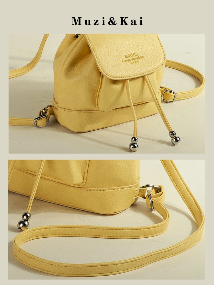 MuziKai Large Capacity Small Backpack Women's 2026 New Spring Autumn Simple High-End  Double Shoulder Bag Daily Use