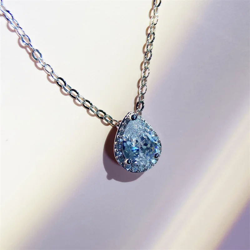 طقم أقراط وقلادة بيضاء من الزركونيا CC-Water-Drop للنساء ، أقراط مرصعة ، مجوهرات راقية ، زفاف ، خطوبة رومانسية ، انخفاض الشحن #3