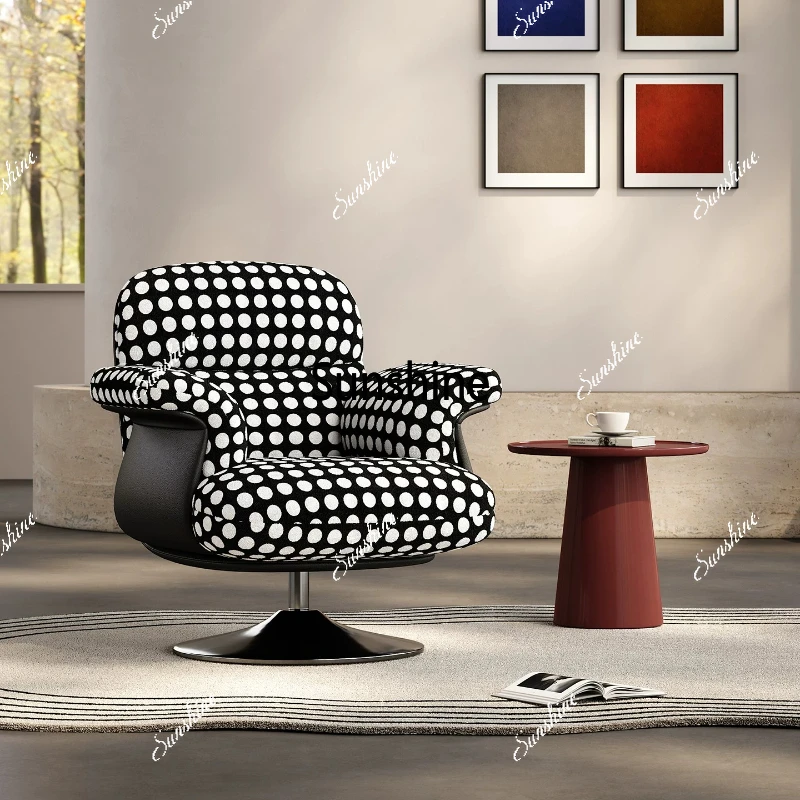 

Italian minimalist leisure chair living room light luxury modern simple balcony lazy recliner