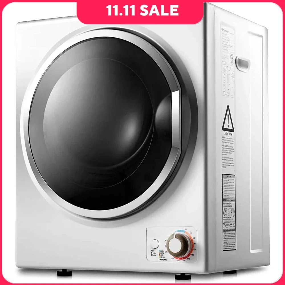 

Clothes Dryer With Stainless Steel Tub, Electric Portable Clothes Dryer, 4 Automatic Drying Mode, Compact Cloth Dryer