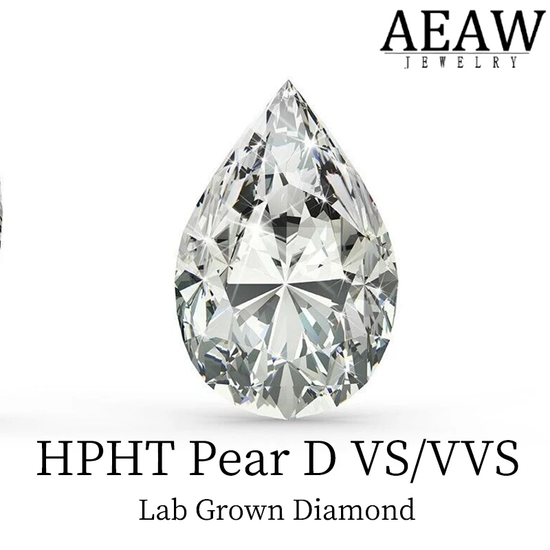 DE Color VS-VVS Loose Diamond NGIC Certified White Color Lab Grown HPHT Diamond Pear Cut loose stones 0.8-1ct