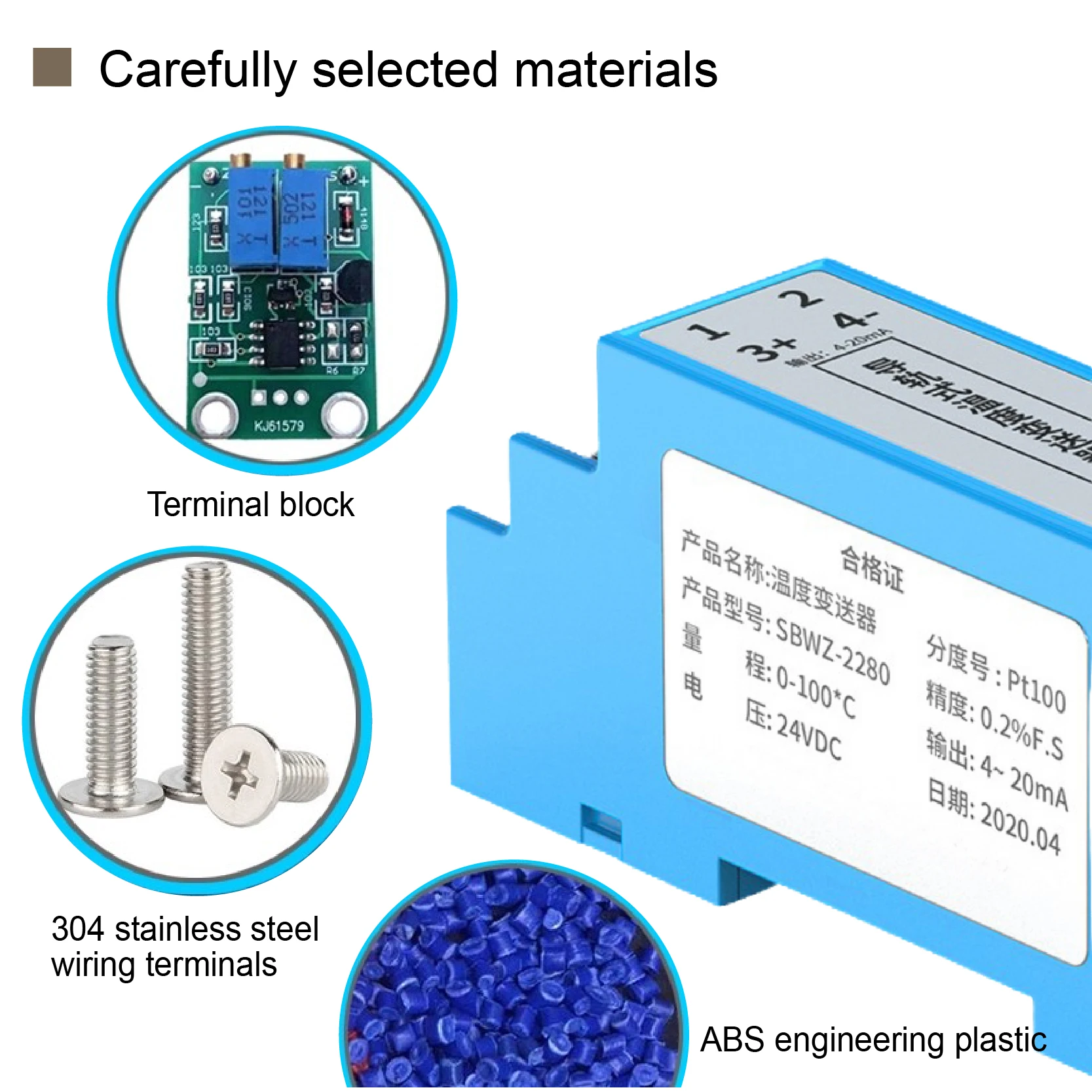 Rail Temperature Transmitter Rail Mounted DIN Rail Analog Signal RTD Thermocouple 4-20mA Universal Transmitter