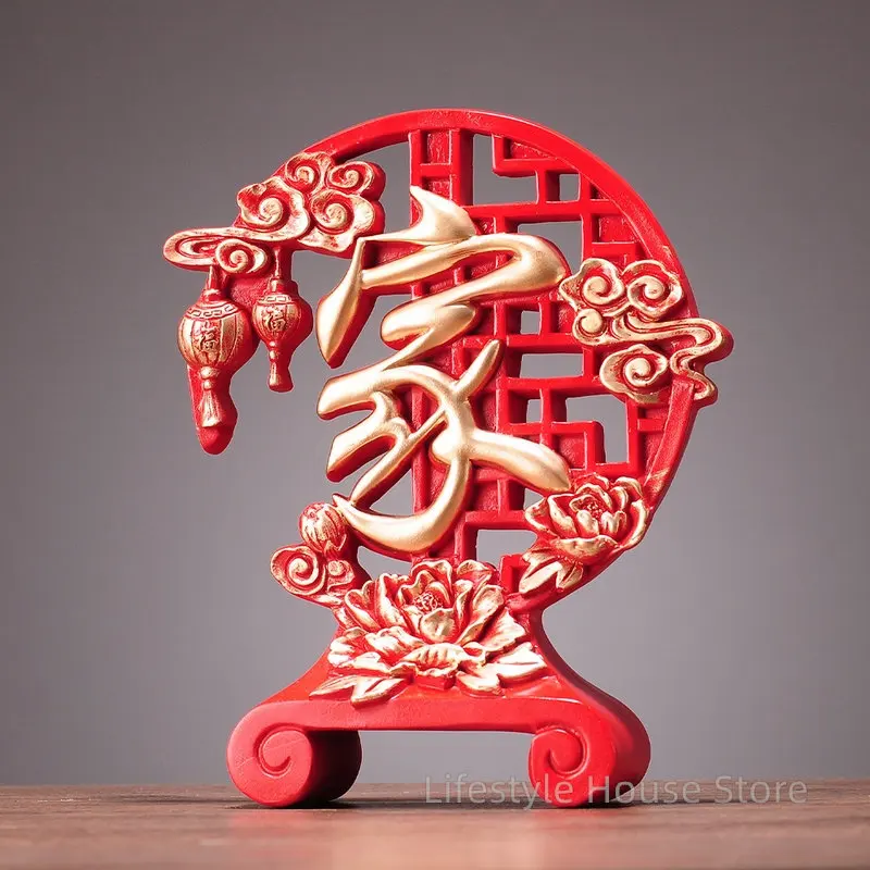 

Chinese characters Ornament Resin for Decoration Home Office Good Luck Peaceful Enhance Luck Gifts