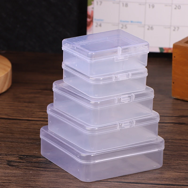 10PCS Transparent Square Storage Boxes Parts Small Beads Accessories Storage Boxes Earplug Jewelry Hardware Accessories