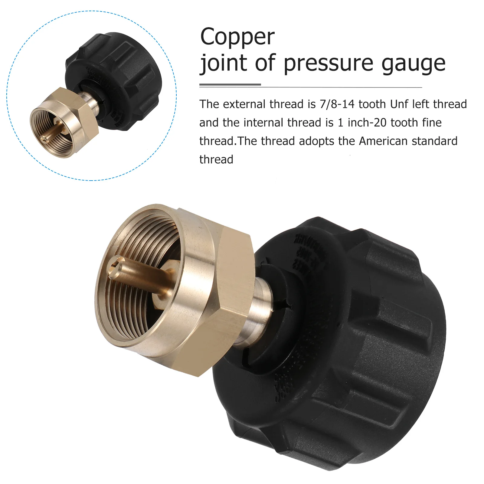 Adattatore di ricarica per serbatoio di propano da 1 libbra Materiale in ottone Strumento di trasferimento del gas di facile installazione Filettatura standard USA Campeggio Barbecue Gas esterno