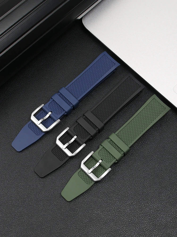 Applicable To IWC Fluororubber Watch Strap Portuguese Chronograph IW371620 Special Arc Mouth Men's Portuguese 7 Strap