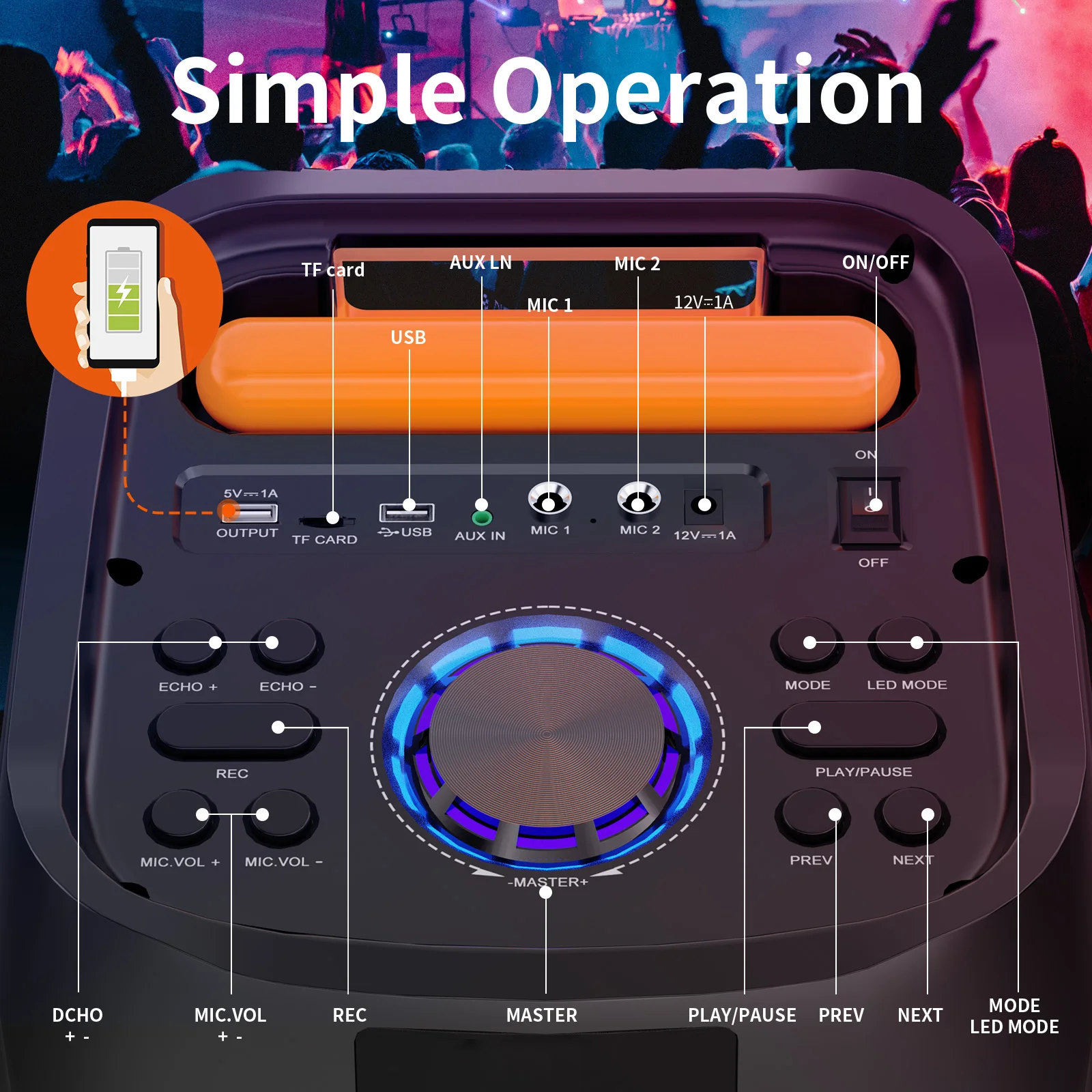 Máquina de Karaoke T9 con 2 micrófonos inalámbricos, altavoz Bluetooth portátil grande de 24" para adultos con ruedas rodantes