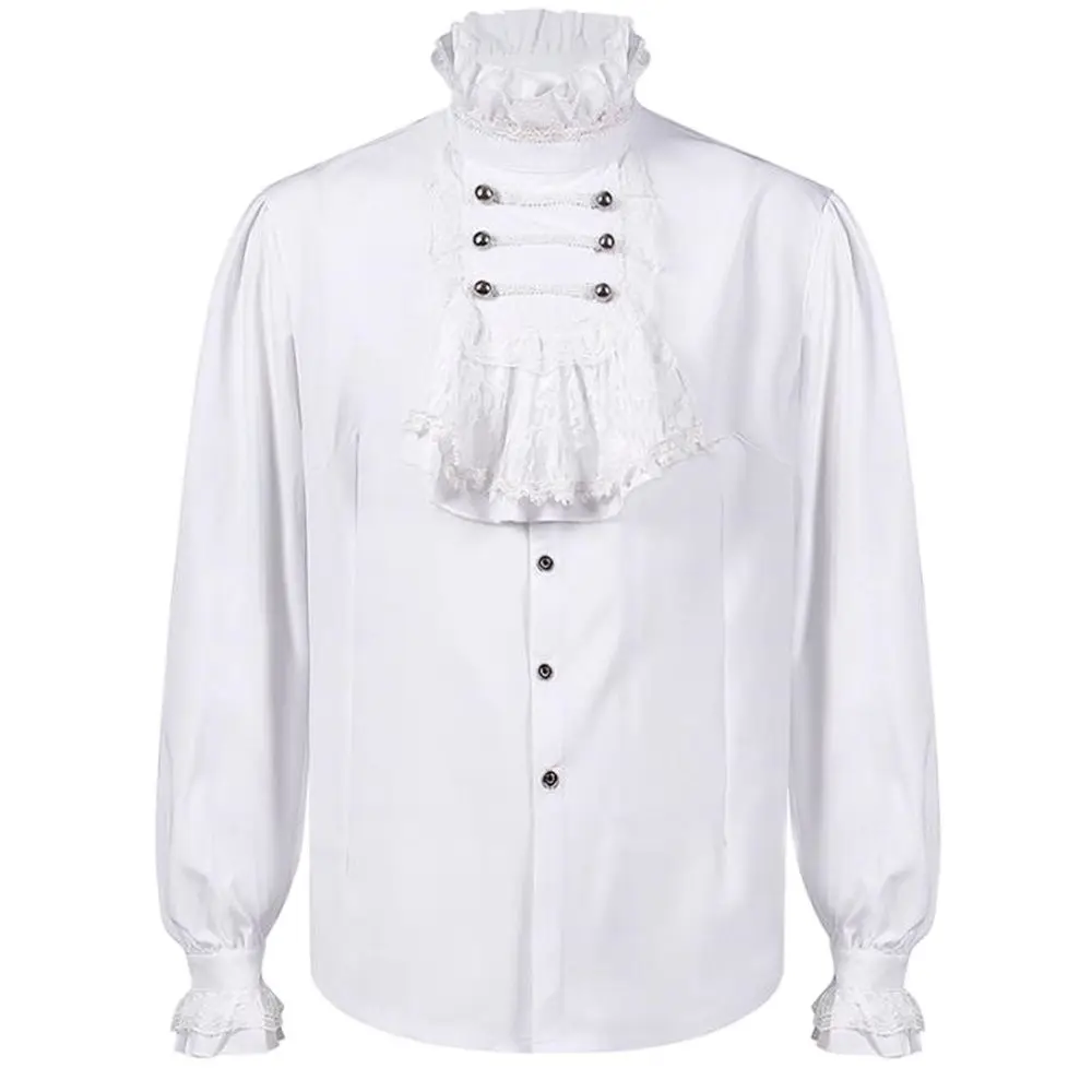 

Mens Pirate Medieval Shirts Ruffle Steampunk Gothic Shirt Men Halloween Costume Cosplay Renaissance Victorian Tops Chemise Homme