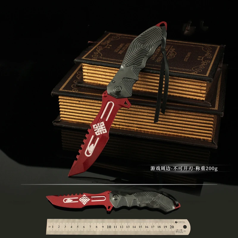 22 cm BREAKOUT: INFINTE Rabbit Folding Metal Model Replica Game Prop Military Tainning Messer Cosplay Safety Toy Boys