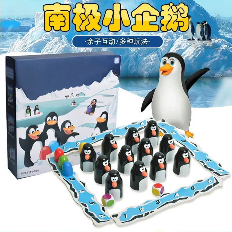 Multiplayer Penguin Board Game Kids Memory Match Puzzle Toy Wooden Exploring Chess Parent-child Table Game for 2-6 Players Party