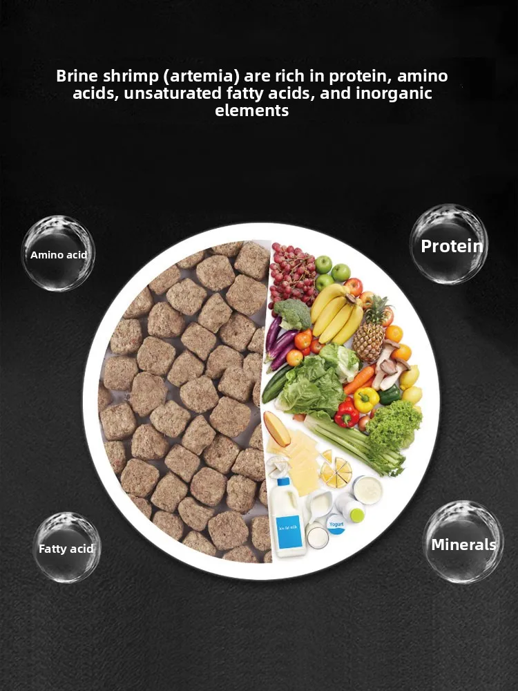 SUNSUN Freeze Dried Brine Shrimp for Guppies & Parrot Fish, Nutrient-Rich Natural Food for Small Tropical Fish view 3