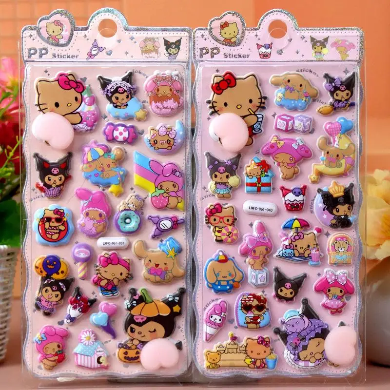 2026 Sanrio Hello Kitty Soft Puffy Butt 3D Stickers DIY Laptop Scrapbook Phone Case Decor Decals Decompression Gifts