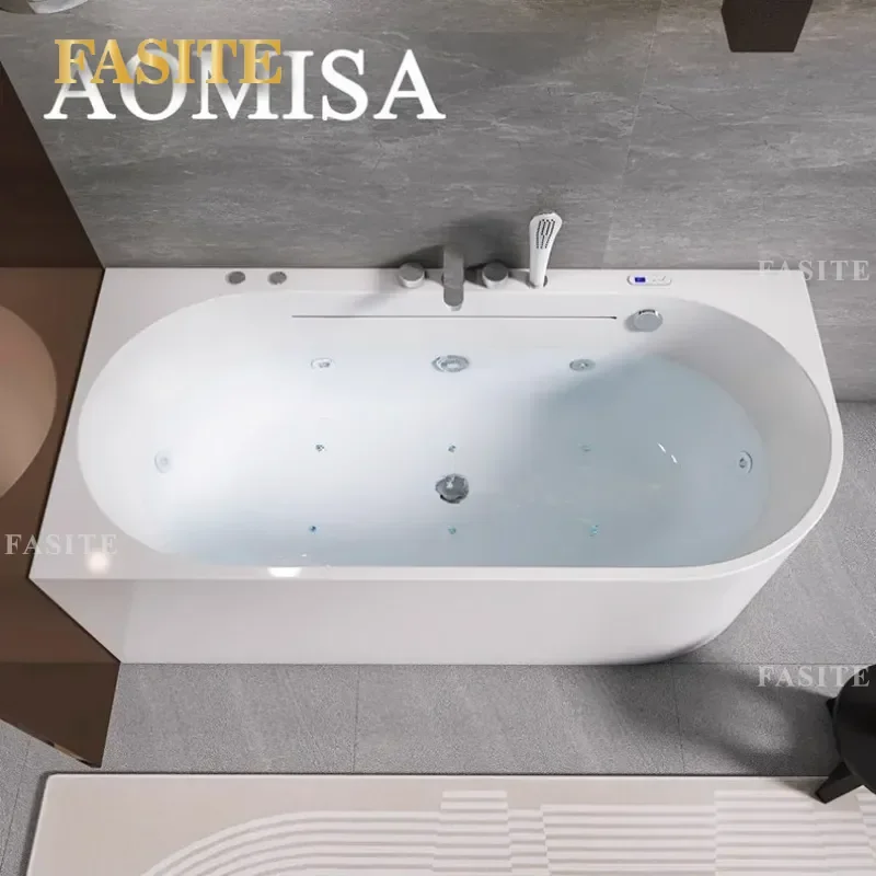 For Home Hotel B&B Acrylic Freestanding Bathtub Deep Soaking with Great Waterfall Feature Luxury Surfing Style