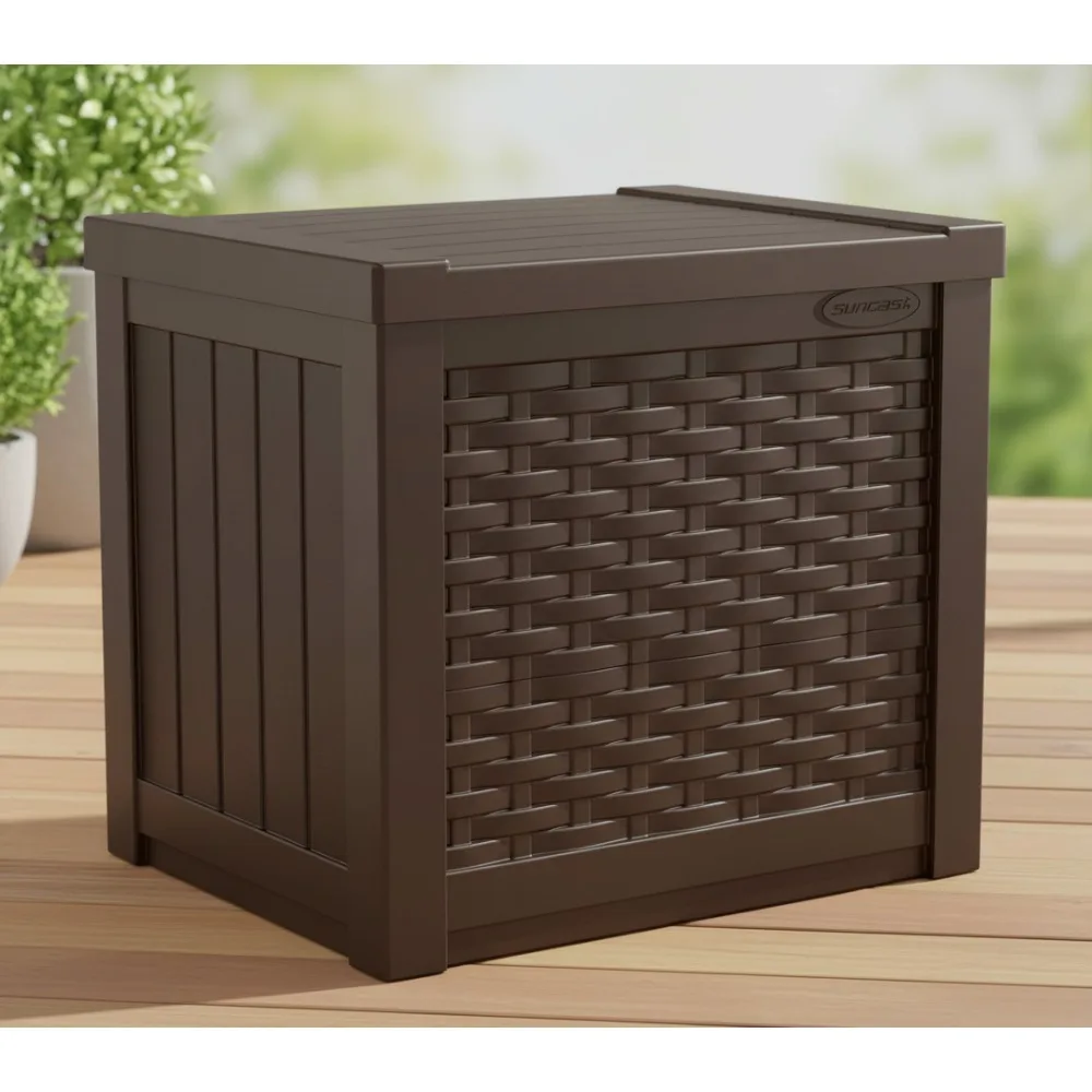 

22 Gallon Outdoor Storage Bench Box - Weather-Resistant Resin Deck Seat for Patio, Garden & Pool Tools