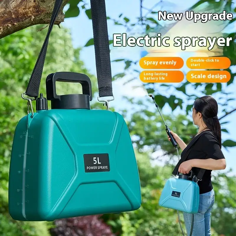 Pulverizador eléctrico de 5L con PISTOLA DE PULVERIZACIÓN retráctil ajustable, pulverizador agrícola, pulverizador eléctrico ergonómico para limpieza de vidrio