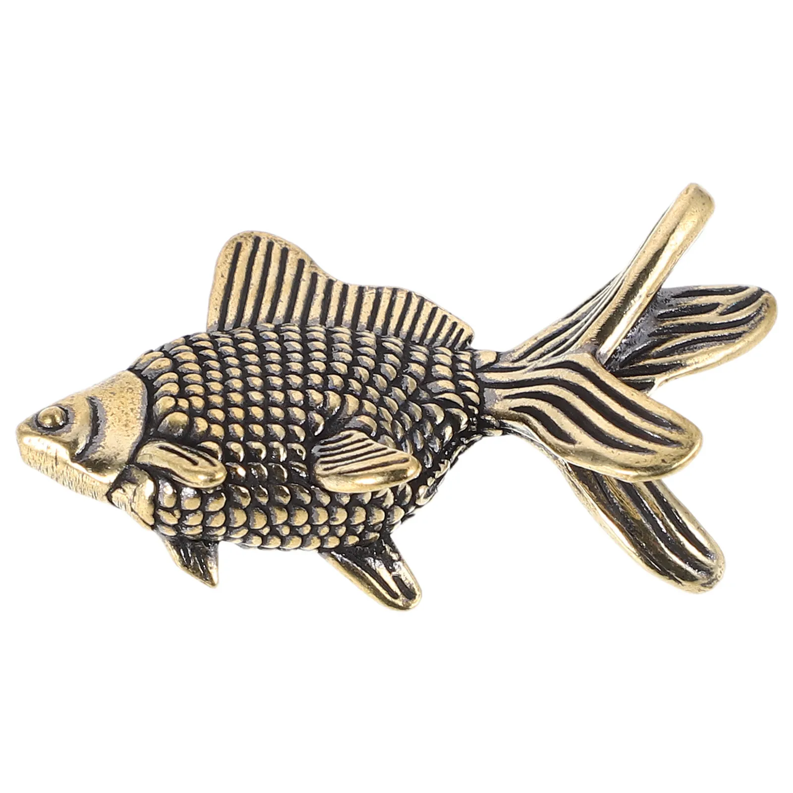 Vintage Goldfish Tea Pet Copper Koi Fish Feng Shui Decoration Home Office Desk Tea Ceremony Lucky Ornament Financial