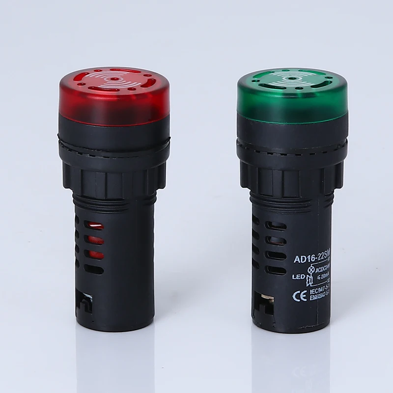 Pilot lamp AD16-22SM LED Indication Light Flash buzzer 220V  24V Flash Signal Light LED Active Buzzer Beep Alarm Indicator