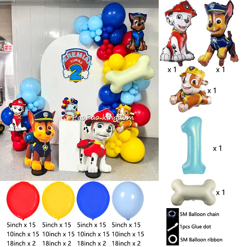 PAW Patrol Arch Theme Balloons Boys and Girls Baby Shower Kids Birthday Party Number Decorations Foil Balloons Cartoon Gift